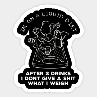 Funny Liquid Diet Weightloss Drinking Gym Workout Fitness Sticker